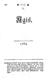 «Agis» Dergisi kapak resmi, 1765